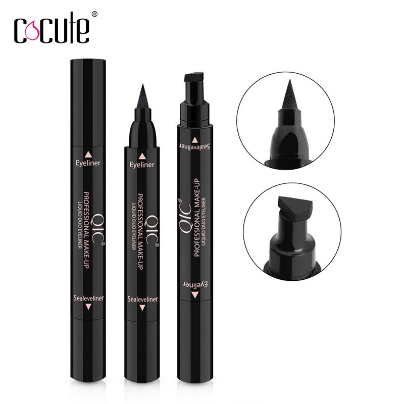 Cocute 2 In 1 Eyeliner Stamp Pen Eye Liner Waterproof Pencil Long Lasting Liquid Shopee Singapore