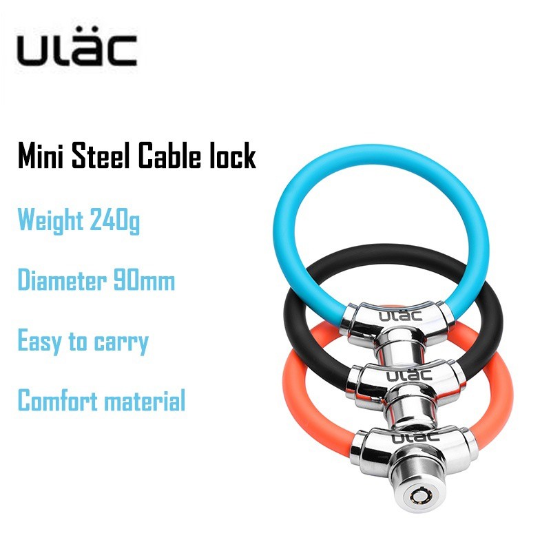 ULAC Bike Horseshoe Cable Lock Motor Zinc Alloy Anti-theft Lock 12mm With 2 keys