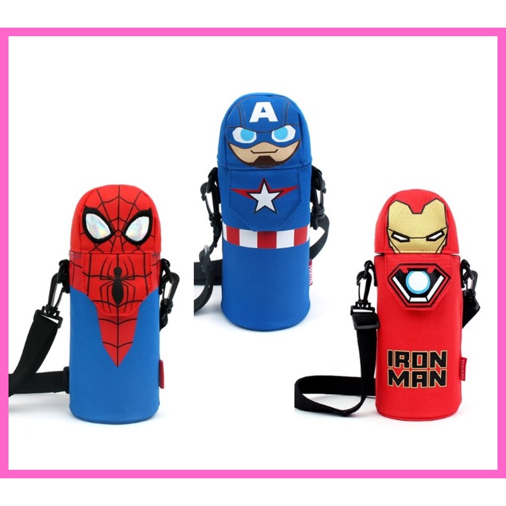Kids Water Bottle Carrier Bag/marble_spiderman Ironman captain /Cute Cartoon Bottles Holder
