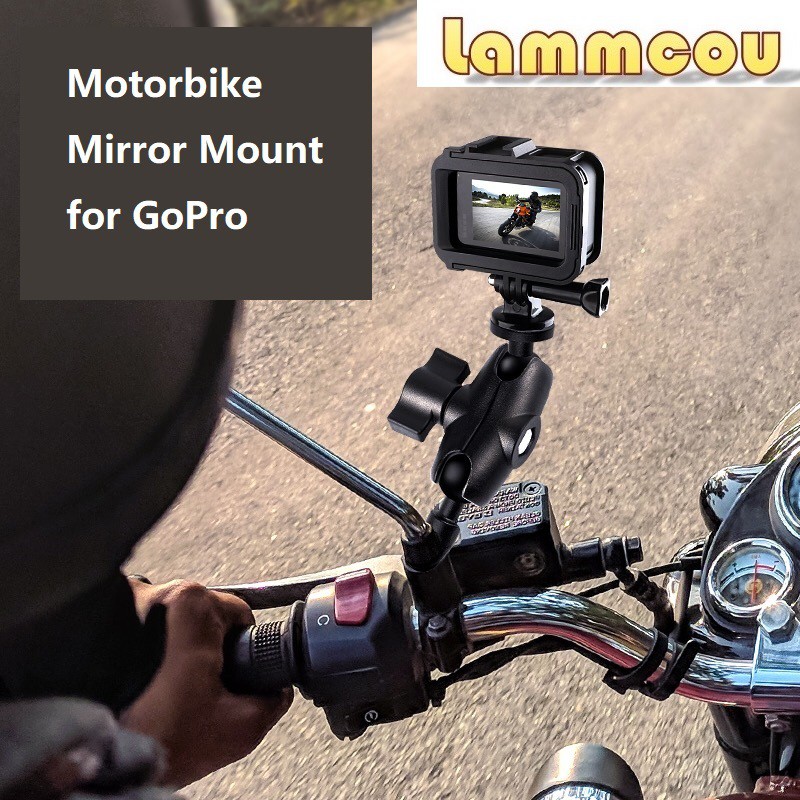 Lammcou Motorcycle Bike Camera Holder Handlebar Mirror Mount Bracket 1/