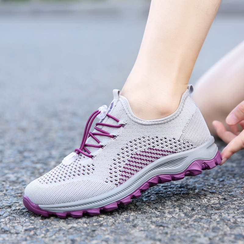 purple walking shoes