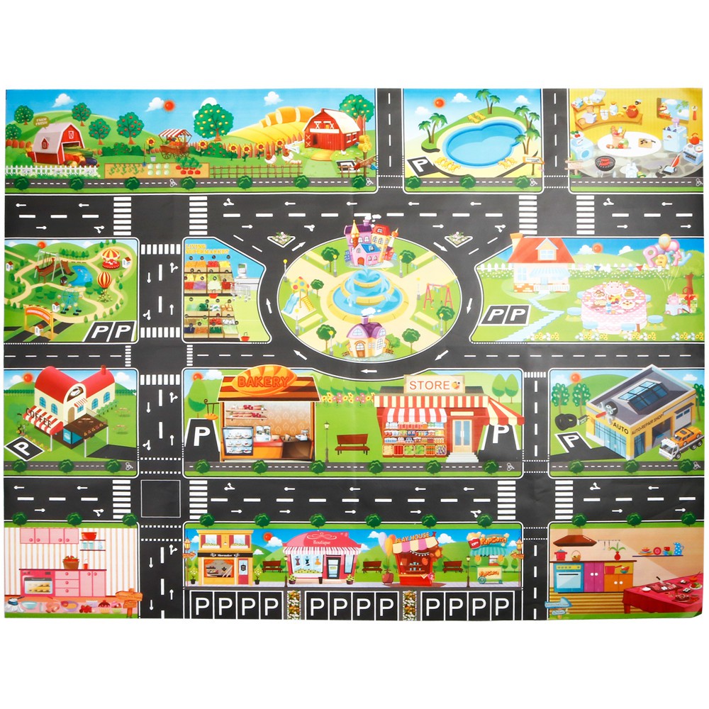Road Maps For Kids ☀Rj☀Kids Play Mat City Road Buildings Parking Map Game Scene Map  Educational Toys | Shopee Singapore