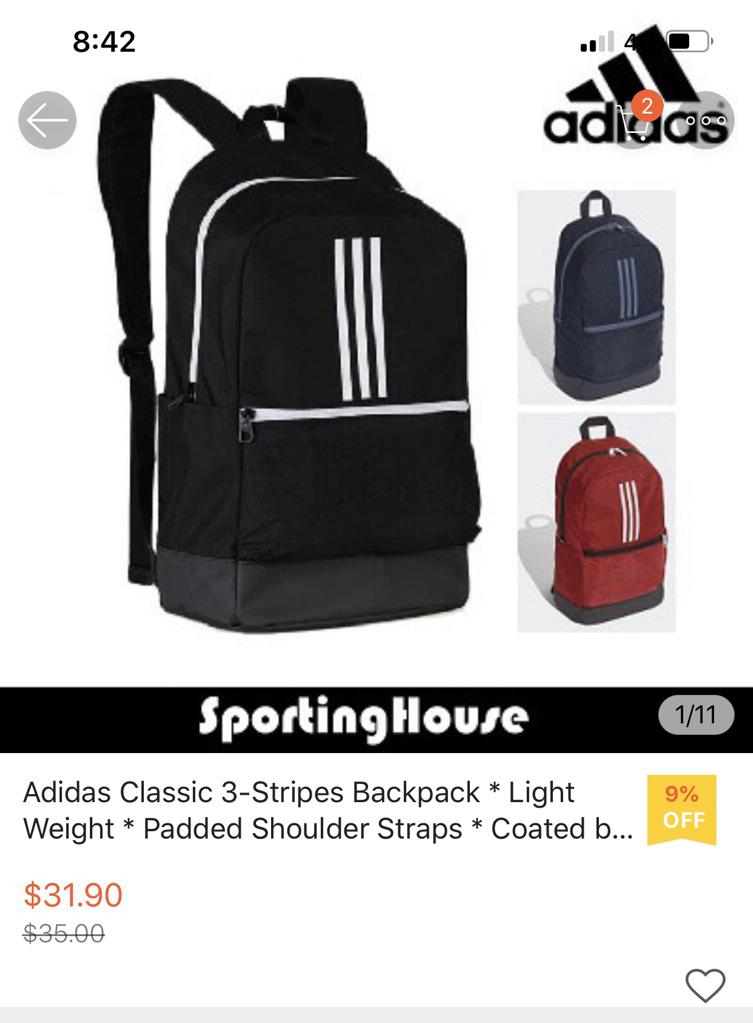 adidas backpack the brand with 3 stripes