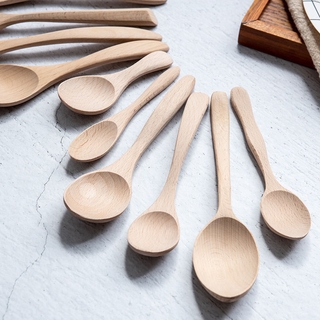 Tiada Cat Sudu Kayu Kayu Putih Sudu Pemegang Panjang Lebah Tiada Cat Sudu Kayu Kayu Putih Sudu Pemegang Panjang Lebah