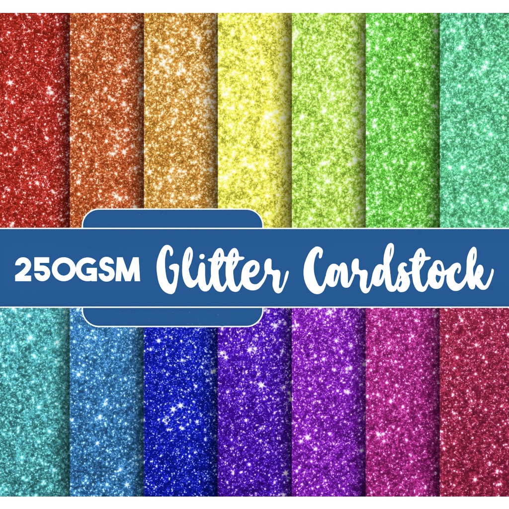 Glitter paper, shiny cardstock 250gsm, rose gold, holographic