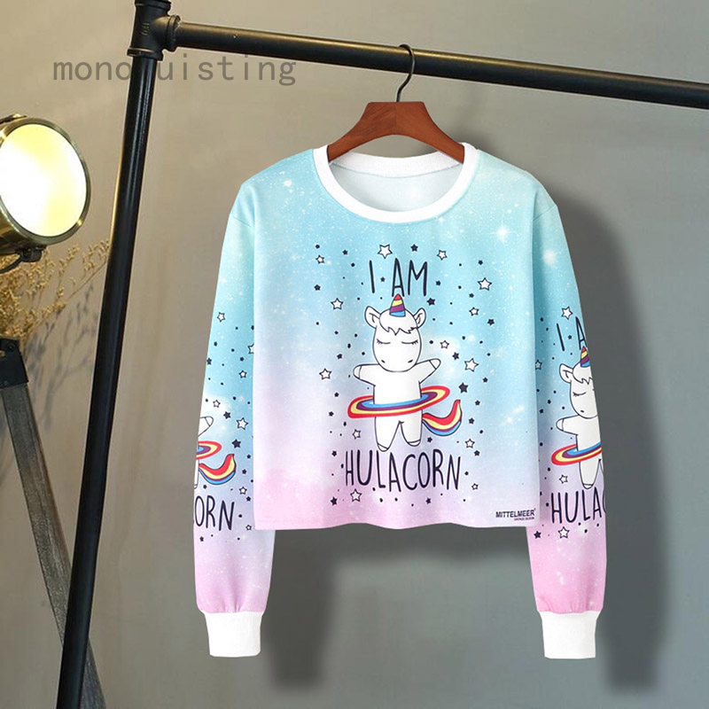 unicorn crop hoodie