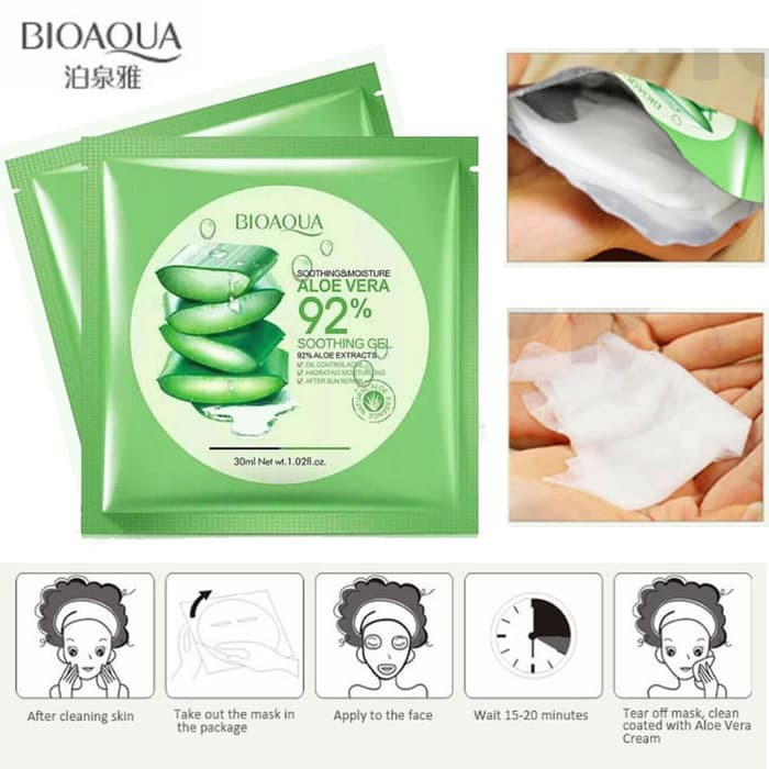 Local Seller Aichun Beauty 10 Pieces Bioaqua Aloe Vera Face Mask 30g X 10 Shopee Singapore