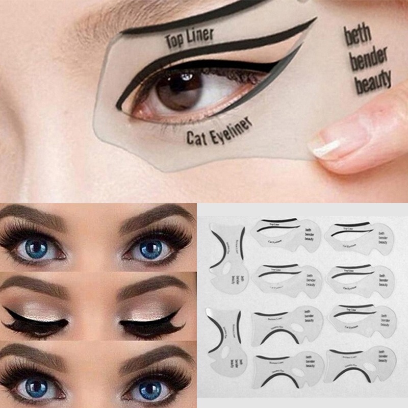 Eyeliner Stencils Winged Eyeliner Stencil Models Template Shaping Tools Eyebrows Template Card