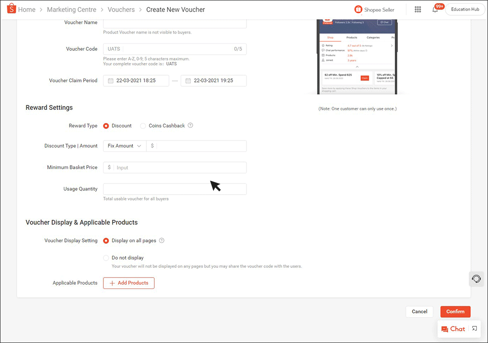 Vouchers | Shopee SG Seller Education Hub