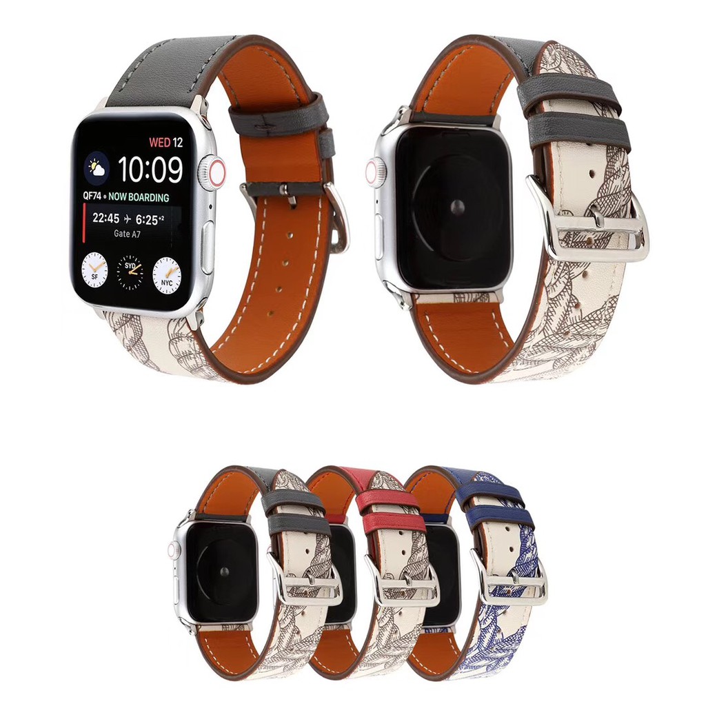 Hermes For Apple Iwatch 6 Se Strap Genuine Leather Original Apple Watch Shopee Singapore