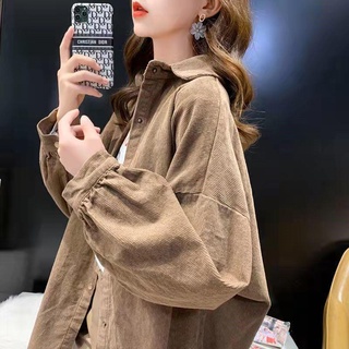 Design Sense Shirt Jacket Female Student Autumn 2022 New Korean Version Loose ins Harajuku Corduroy Trendy