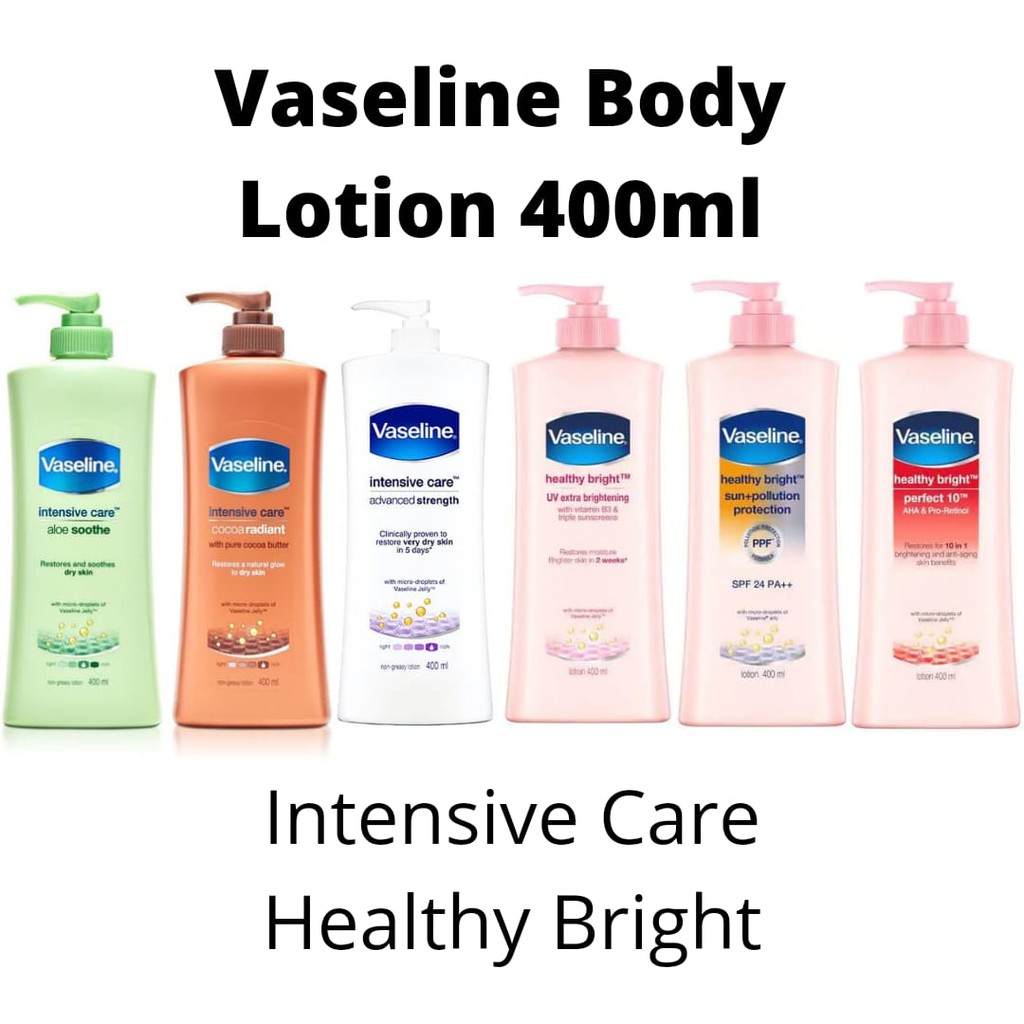 Vaseline Handbody Hand Body Lotion Aloe Soothe / Perfect 10 / Uv