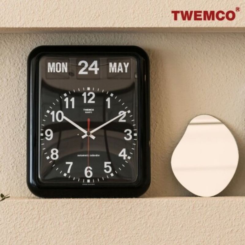 Twemco wall flip clock BQ12A Black/English Shopee Singapore