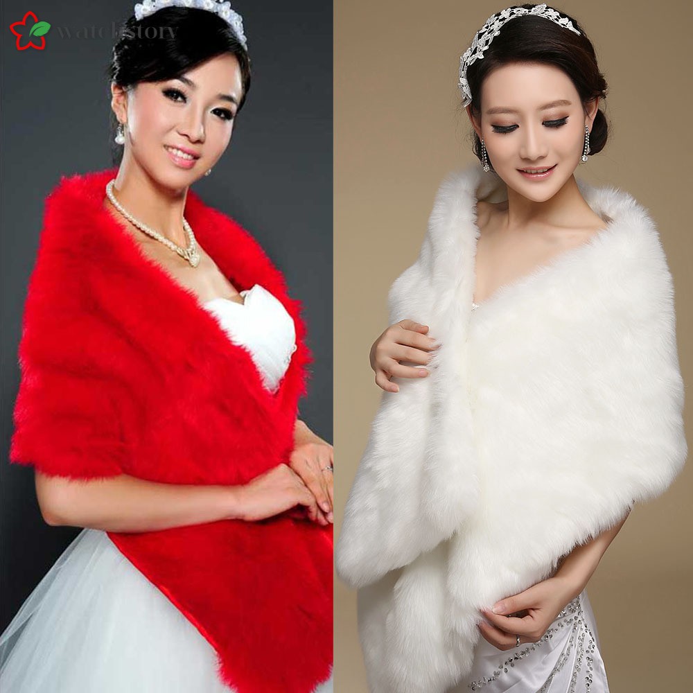 Womens Big Faux Fur Thicken Cape Outerwear Wedding Bridal Cloak Short Elegant sg