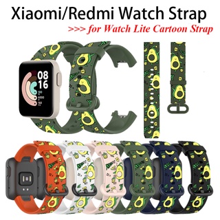 Xiaomi Mi Watch Lite Cartoon Strap Soft Silicone Wristband Redmi Watch Replaceable Bracelet Avocado Printed Xiaomi Watch Strap Band