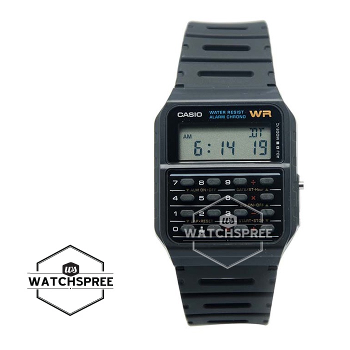 Casio Calculator Black Resin Strap Watch Ca53w 1z Ca 53w 1z Shopee Singapore