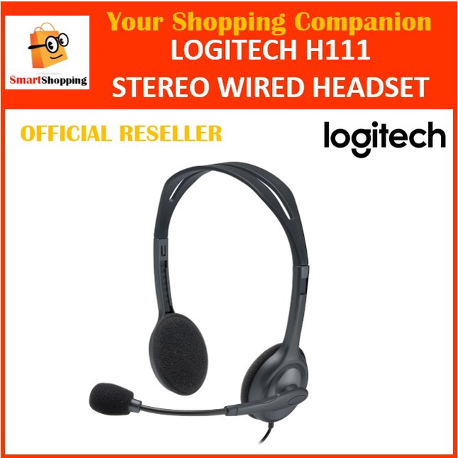 Original Logitech H111 Stereo Headset Black 1 Year Singapore Warranty 981 000588 Shopee 0502