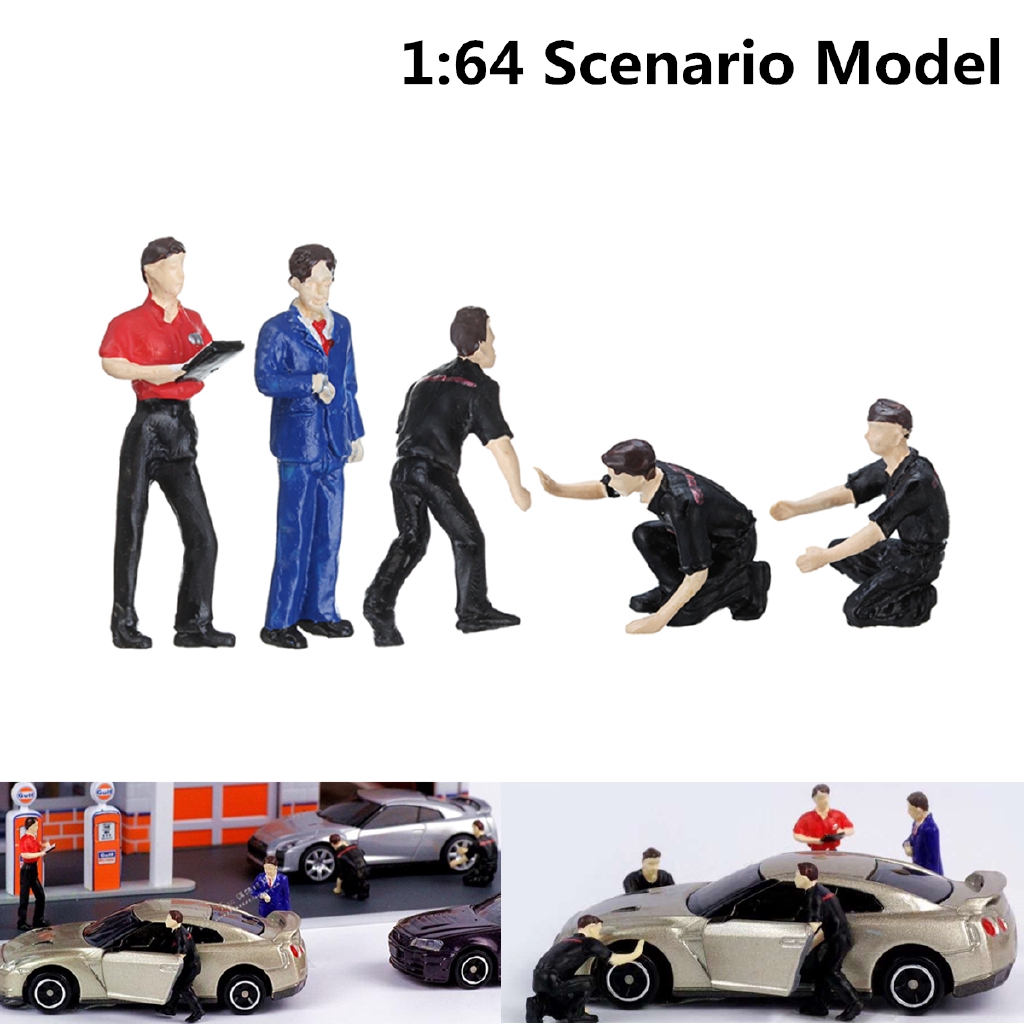 Race Medal 1:64 Figure Technician Repairing People Men Group Scenario Model Set