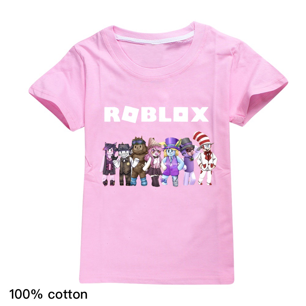 Roblox Pattern Boys Short Sleeved T Shirt Large Children Clothing Girls Cartoon Printing Short Sleeve T Shirts Tops Shopee Singapore - girl pro shirt roblox