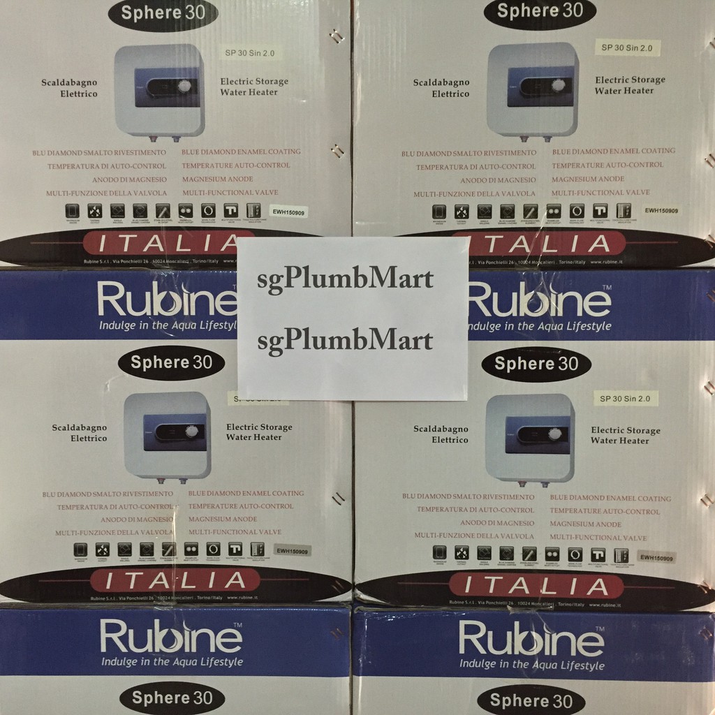Rubine x sgPlumbMart SP15 Storage Water Heater Sphere 15 Liters