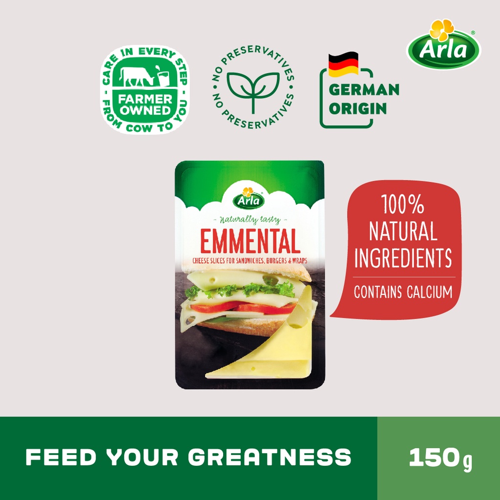Arla Emmental Sliced Cheese 150g Shopee Singapore
