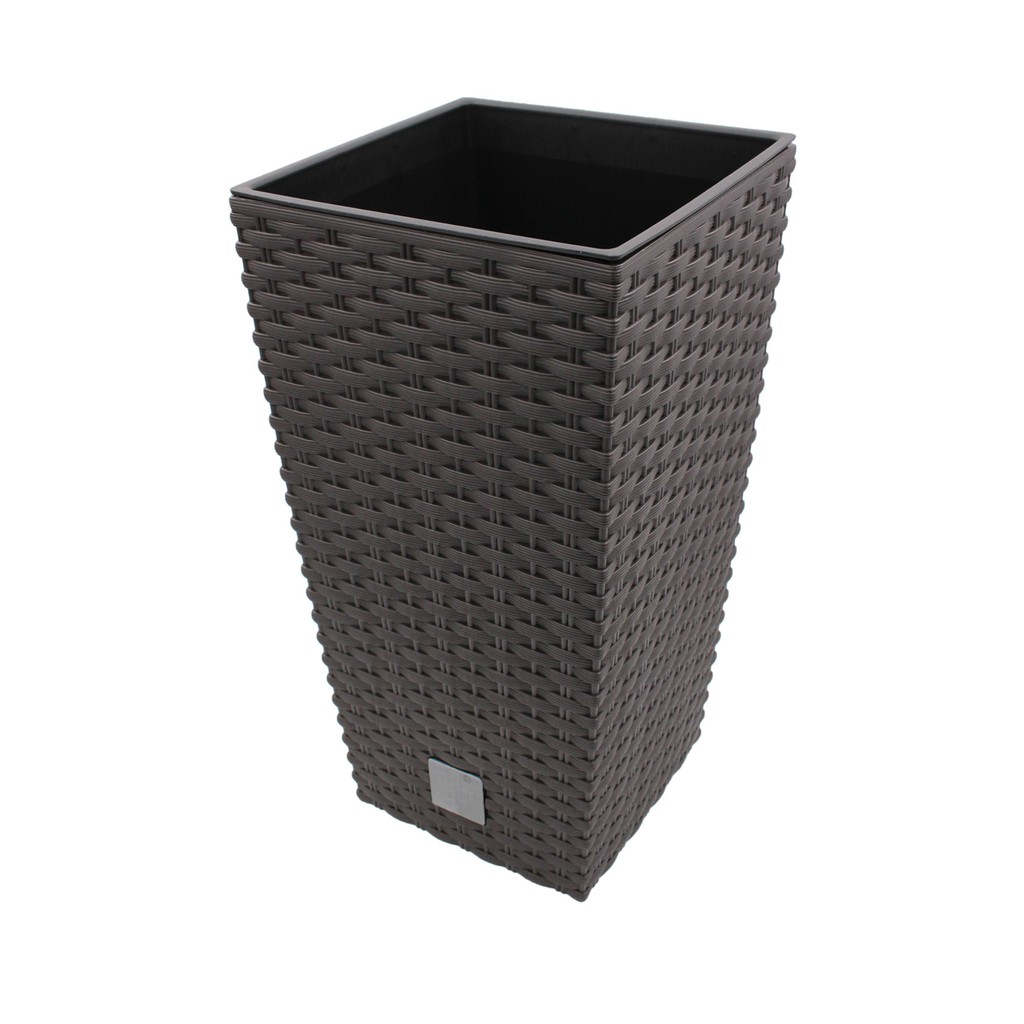 Prosperplast Rato Square Basket Weave Flower Pot (225 x 421 mm)(Umber ...