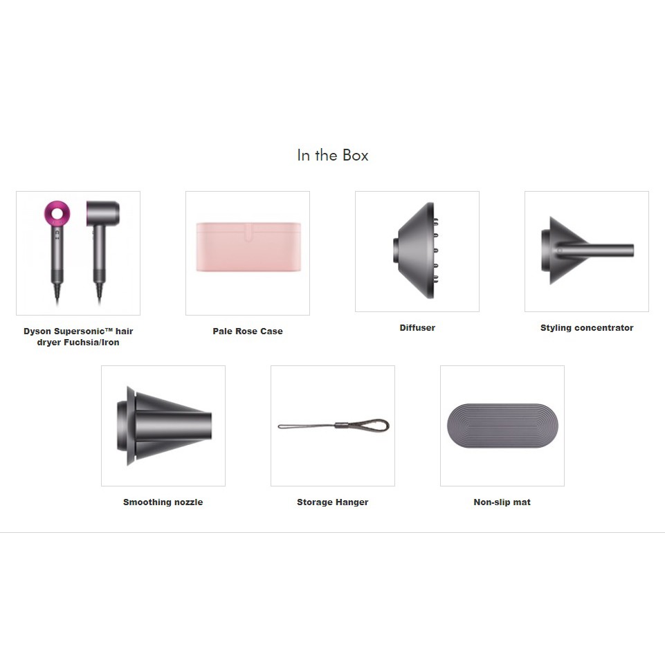 Dyson Supersonic Hair Dryer Iron Fuchsia With Pale Rose Gift