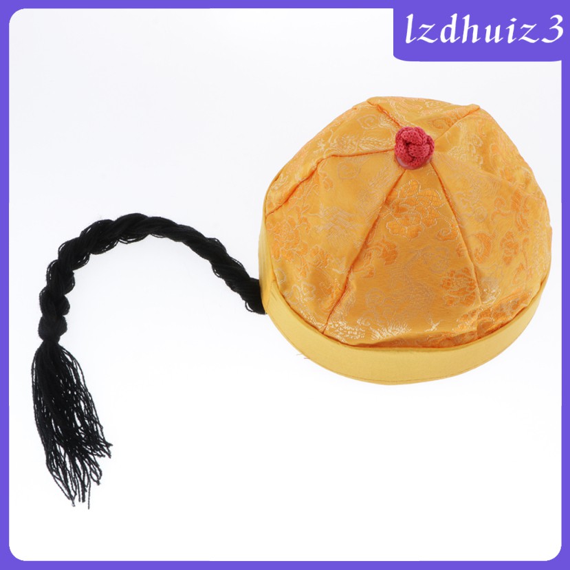 Image of Gemgem Loey  Chinese Oriental Cap With Dunes In Pigtail For Adults #8