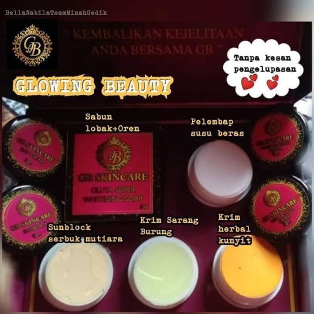 Gb Skincare Glowing Beauty Readystok Extra Free Gift Shopee Singapore