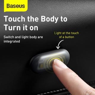 Baseus 2 Pieces Portable Led Flashlight Car Mini Magnetic Touch Interior Light Auto Lighting Styling Light