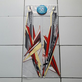 striping honda supra x 125 fi 2019 black-red motorcycle stickers | Shopee Singapore