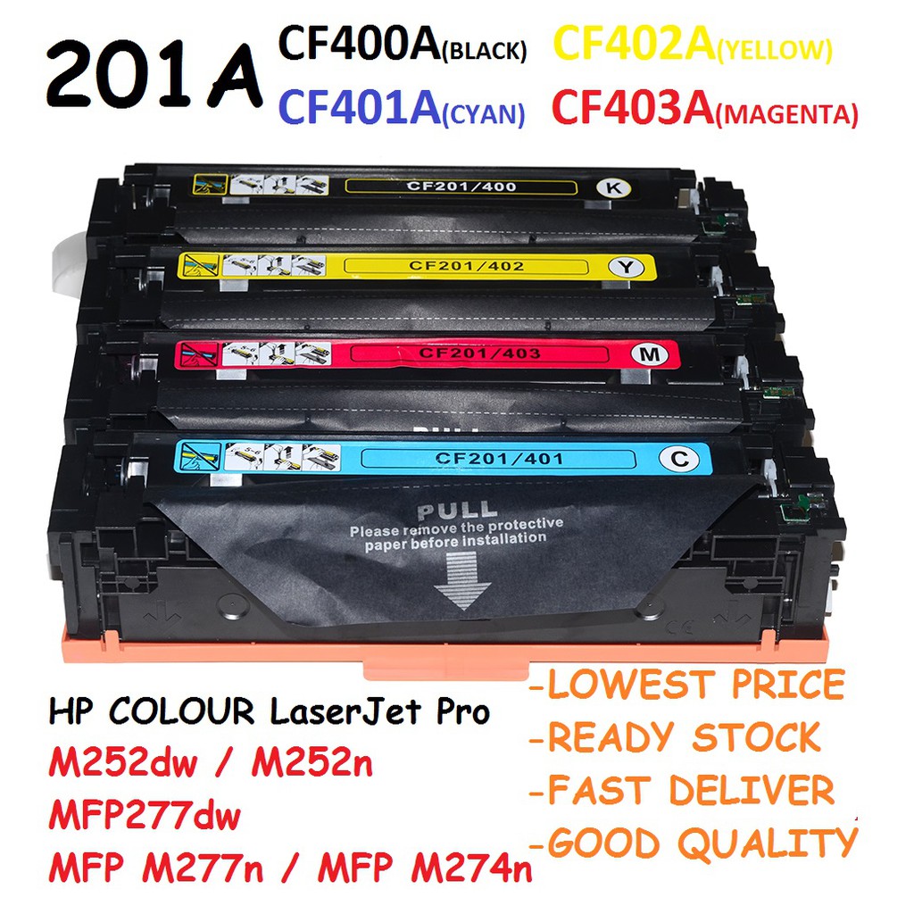 Compatible Cf400a Cf401a Cf402a Cf403a Hp Color Laserjet Pro M252dw M252n M274n M277dw M277n Laser Printer Toner Hp1a Shopee Singapore