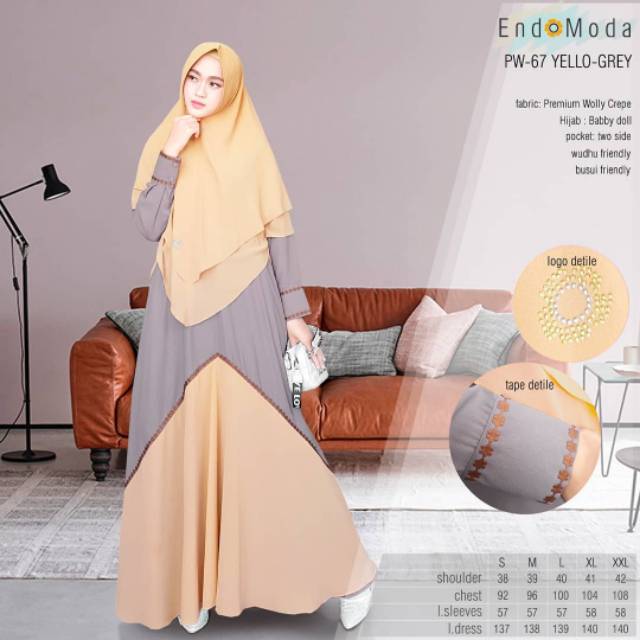 Gamis Set Hijab Endomoda Pw 67 Shopee Singapore