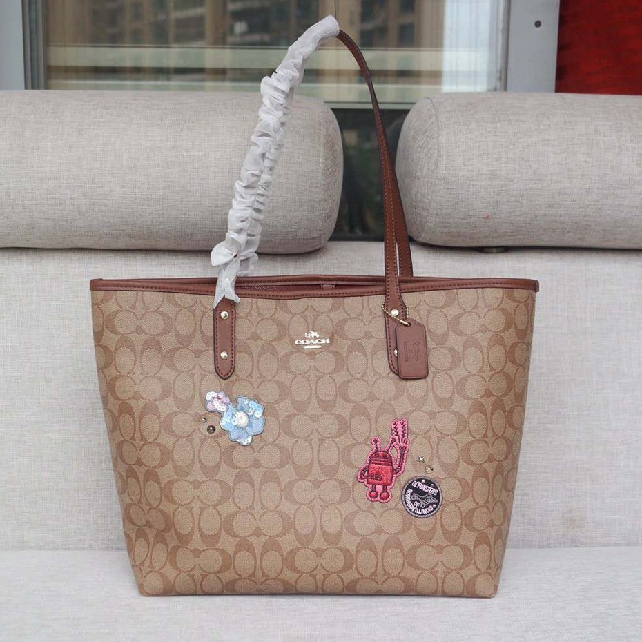 coach flower tote bag