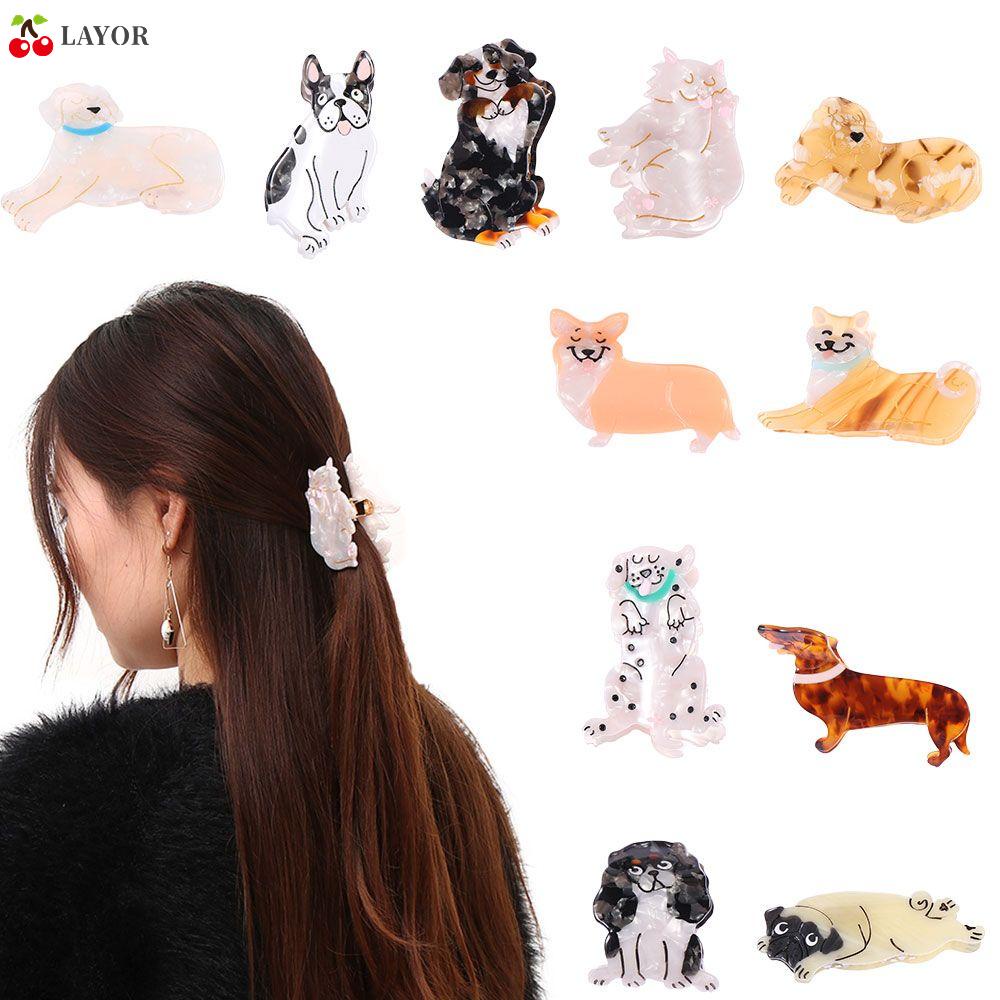 LAYOR Hairpin Animal Claw Clip Acetic Acid Geometric Shark Clip Cute Hair  accessories Cat Dog Bulldog Acrylic Headwear | Shopee Singapore