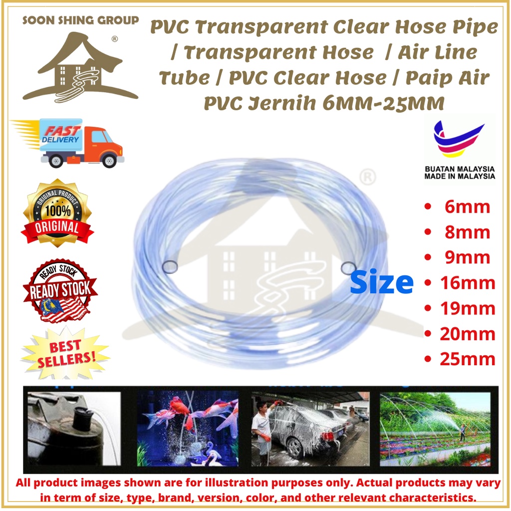 1 METER PVC Transparent Clear Hose Pipe / Transparent Hose/ Air Line