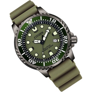 Original Citizen Promaster Marine Green Rubber BN0157-11X Eco-Drive Diving Watch #1