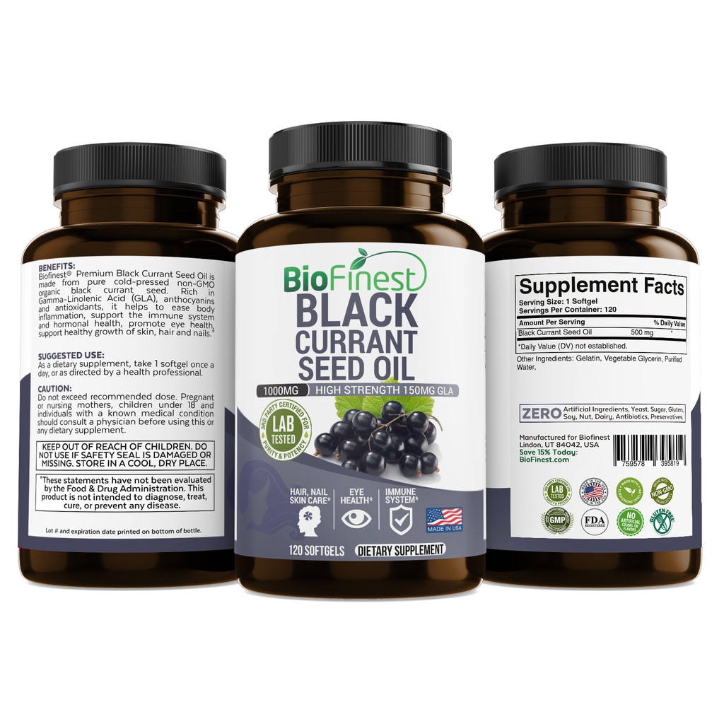 Biofinest Black Currant Seed Oil Supplement (120 Count) - Adtrend | Shopee  Singapore