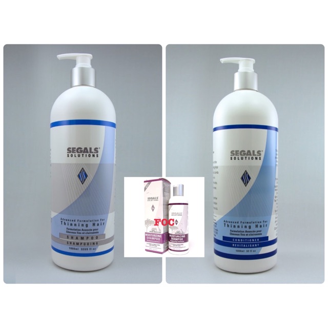 Segals Solutions Thinning Hair/Hair Lost Shampoo & Conditioner 1000ml x2  FREE➡️ Moisturizing Shampoo | Shopee Singapore