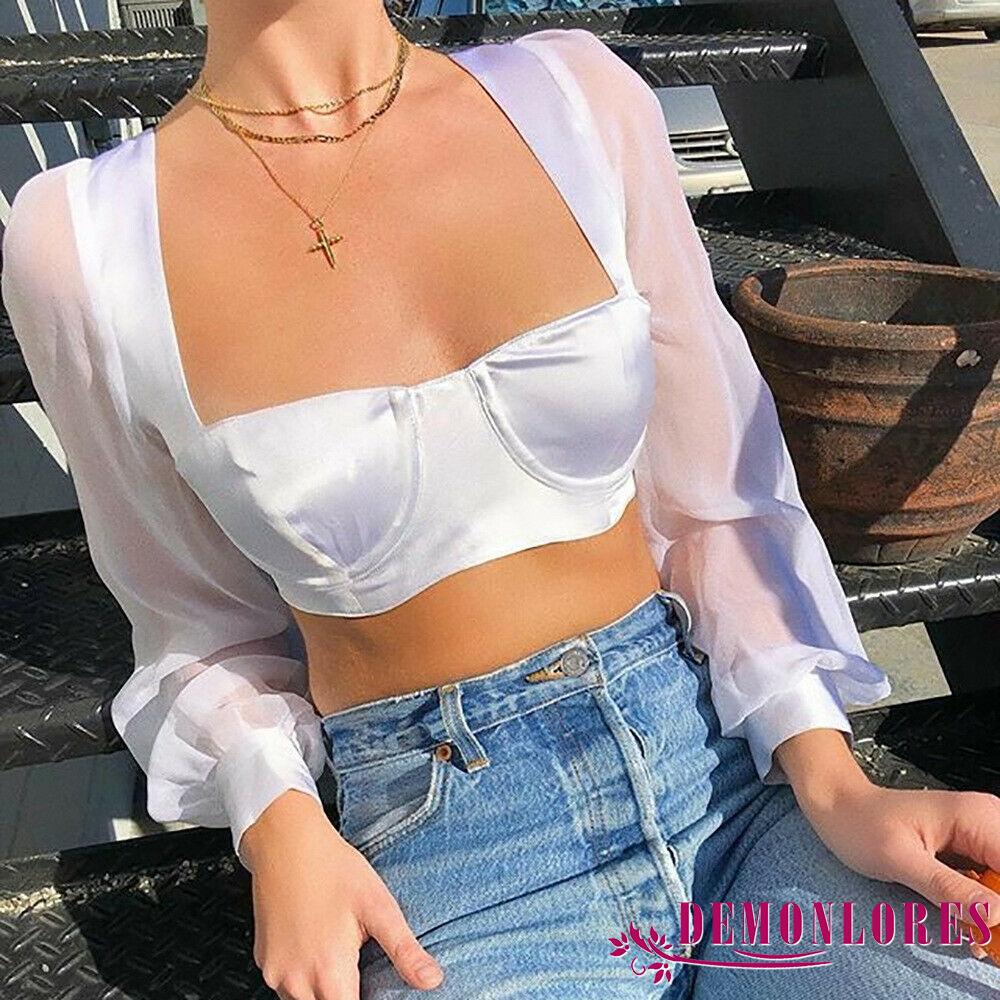 sheer tie crop top