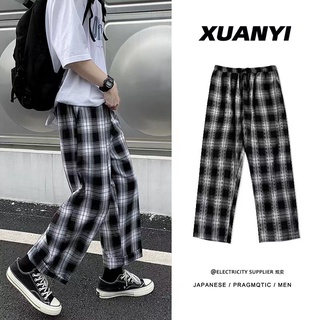 Men's Trousers Plaid Pants Korean Fashion Style