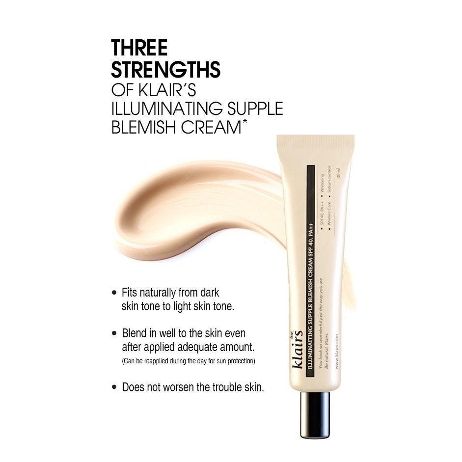 Ready Stocks Klairs Illuminating Supple Bb Blemish Cream Spf40 Pa 40ml Made In Korea Shopee Singapore