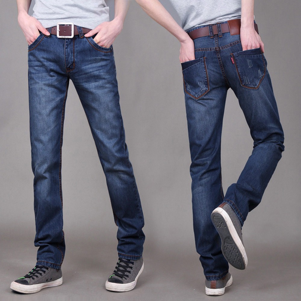 18new Men S Trend Fashion Fashion Straight Cut Casual Jeans Men Denim Jeans Pant Shopee Singapore