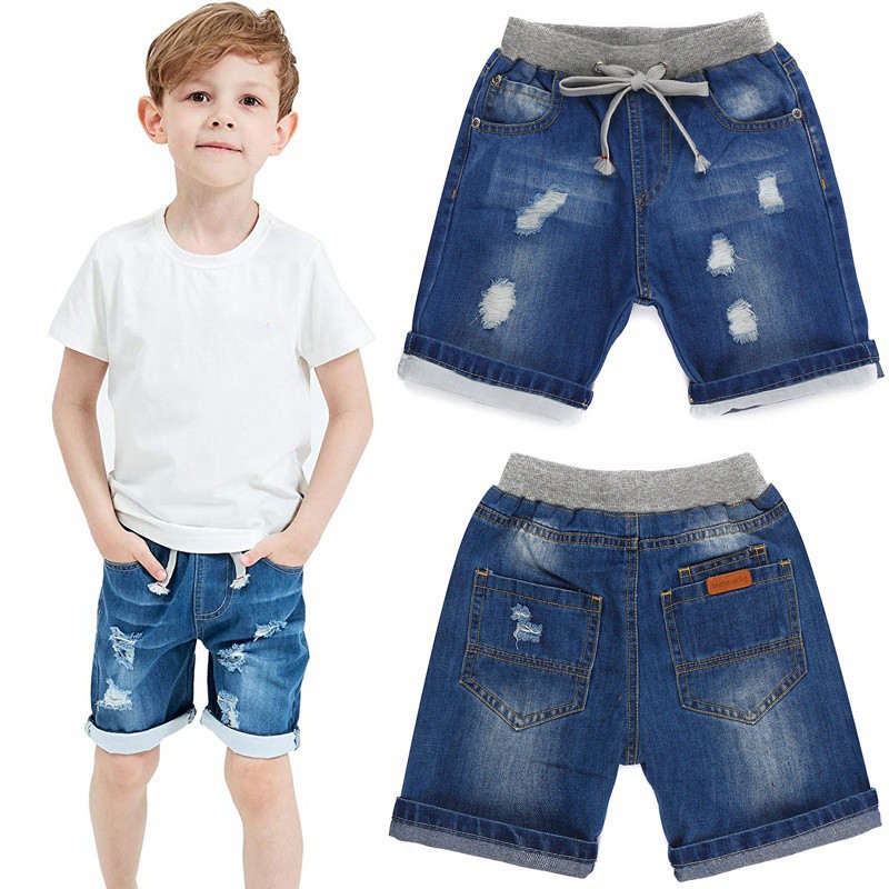 Grandwish Boy S Blue Ripped Jeans Shorts Summer Kids Denim Shorts For 2 10 Years Shopee Singapore