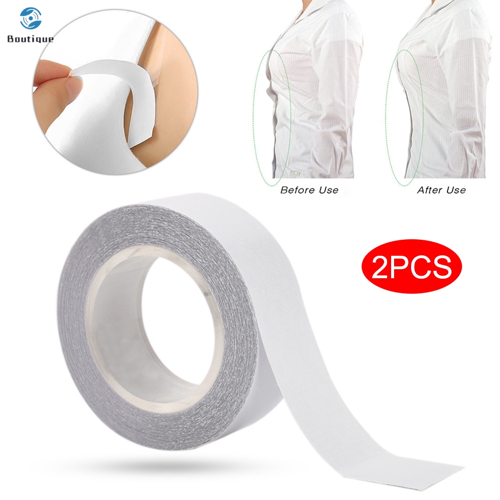 ♥ 2 Pcs Clear Double Sided Clothing Tape Adhesive Dress Tape Roll for