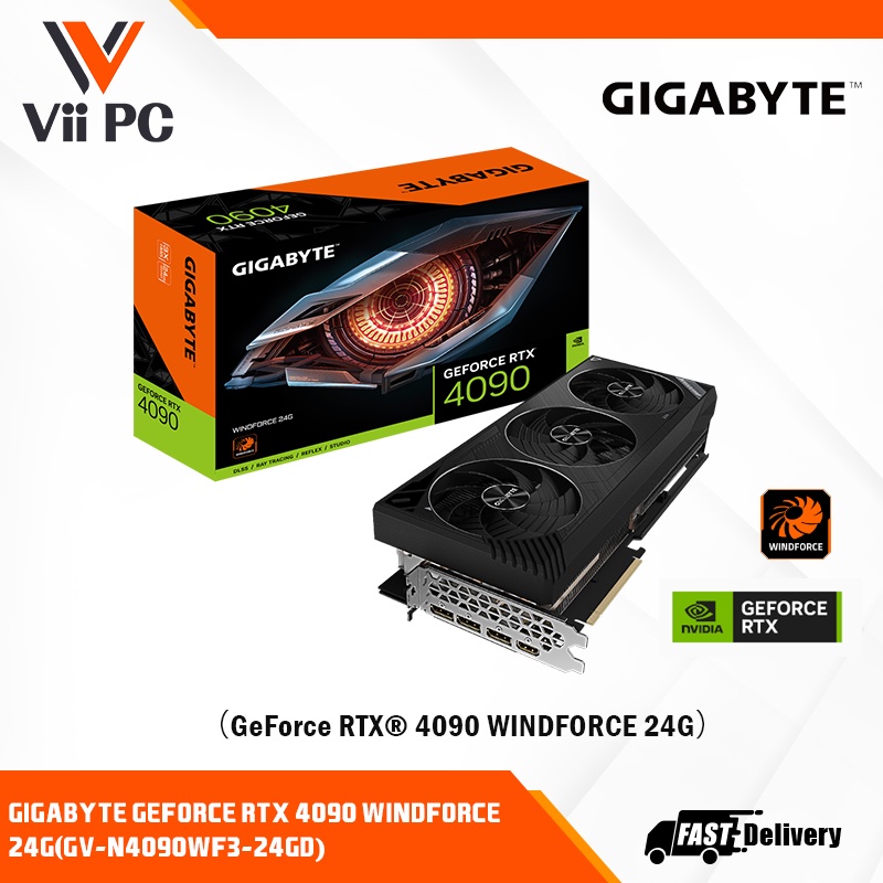 Gigabyte Nvidia Geforce RTX 4090/RTX4090 WINDFORCE 24G GDDR6X PCI-E 4.0 ...