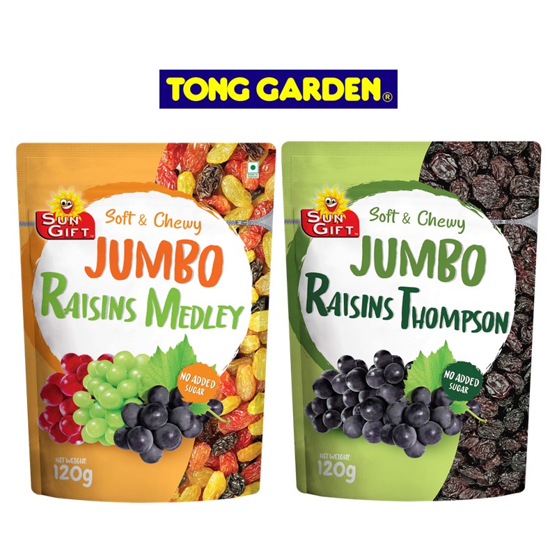 Tong Garden Sungift Dried Fruits Jumbo Raisins Assorted 120g (Bundle