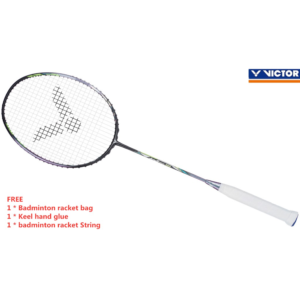Get Strung Victor Carbon Badminton Racket Auraspeed 90s With String And Grip Shopee Singapore
