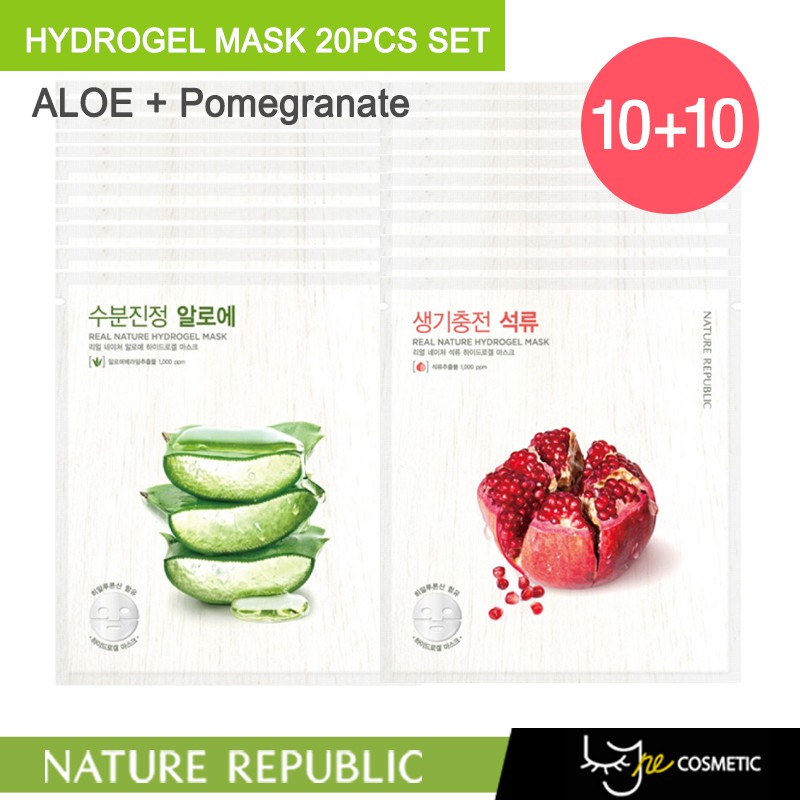 Premium Nature Republic Real Nature Hydrogel Mask X Aloe Pomegranate Face Mask Shopee Singapore