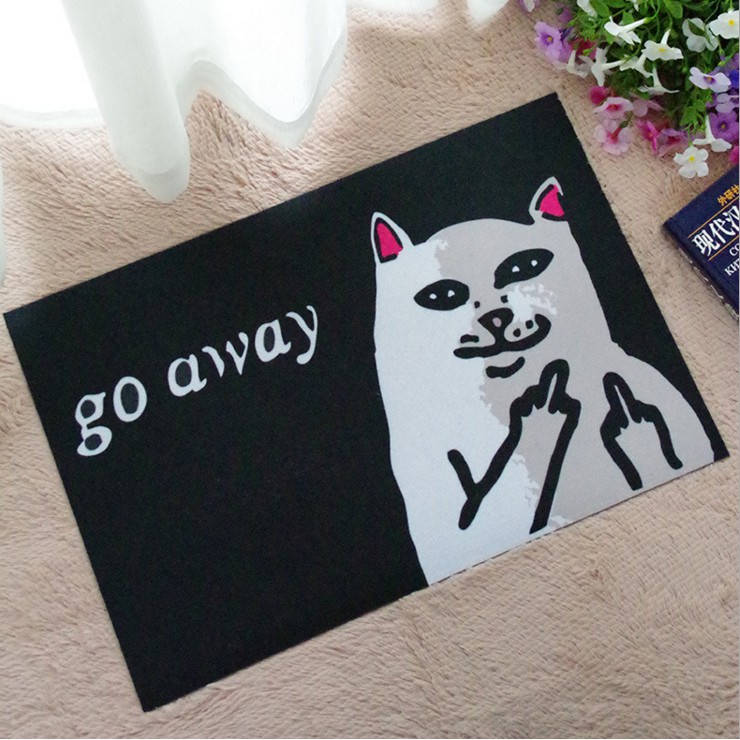 Go Away Cat Doormat Carpet Entrance Indoor Non Slip Floor Mat